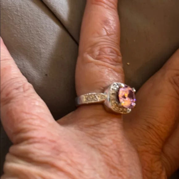 Swarovski Elegant Silver and Pink Ring